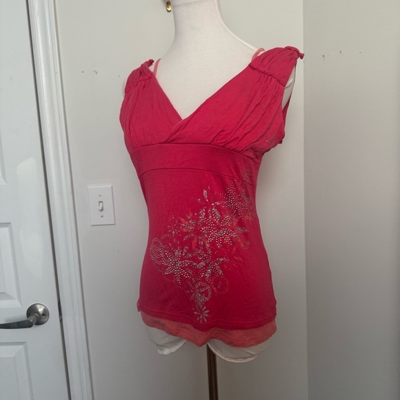 Women's Fairycore Sleeveless Top with Floral Design y2k bling L - Picture 2 of 6